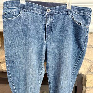 CJBanks dark wash straight leg stretchy jeans size 22W